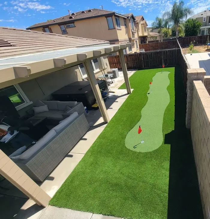 Artificial turf installation by Vision Sunrooms in Menifee, CA